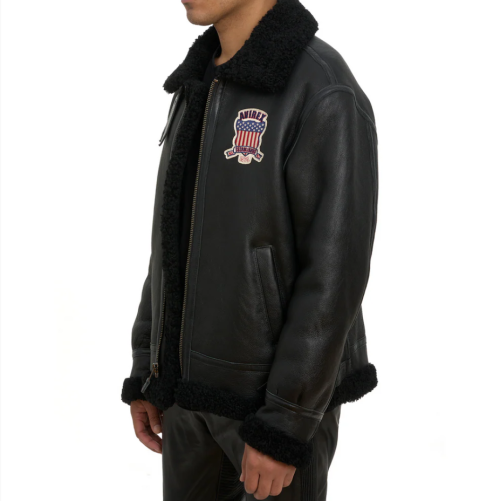 Custom Made Winter B3 Bomber Merino Shearling Leather Jackets OEM USA Size Lambskin Leather Icon Jacket