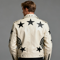 OEM Your Own Icon Men's Genuine Leather Jackets OEM Various Embroidered Rhinestone Rivets Design Motor Biker Leather Jacket Customize manufacturer