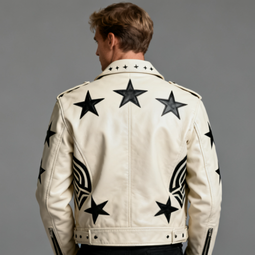 OEM Your Own Icon Men's Genuine Leather Jackets OEM Various Embroidered Rhinestone Rivets Design Motor Biker Leather Jacket Customize manufacturer