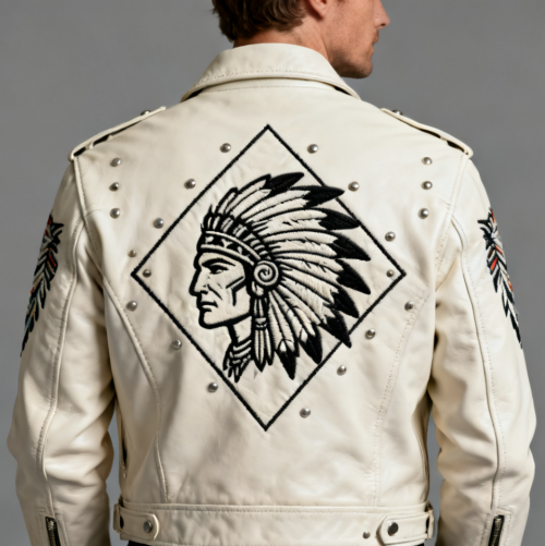 OEM Your Own Icon Men's Genuine Leather Jackets OEM Various Embroidered Rhinestone Rivets Design Motor Biker Leather Jacket Customize manufacturer