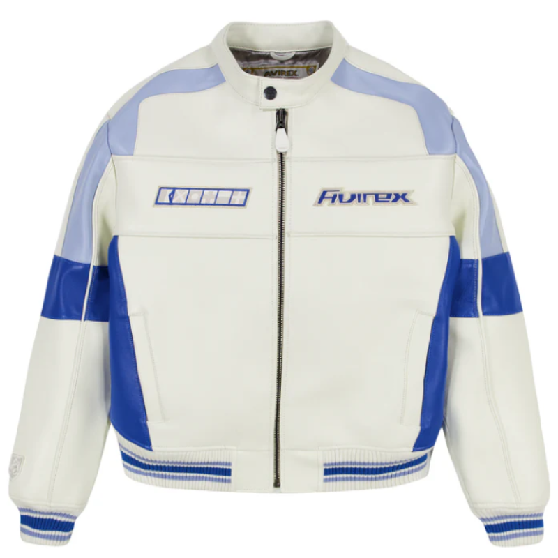 Custom Men's Lambskin Leather Leather Racing Jacket OEM Embroidery Varsity Bomber Jacket Manufacturer