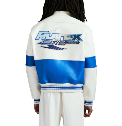 Custom Men's Lambskin Leather Leather Racing Jacket  OEM Embroidery Varsity Bomber Jacket Manufacturer