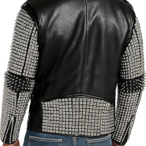 Custom Men's Faux Leather Biker Jacket OEM Heavy Rivet Embroidery Desdign Motor Biker Jacket Manufacturer