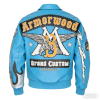OEM Lambskin Applique Embroidery Rhinestone Varsity Leather Jacket  Manufacturer