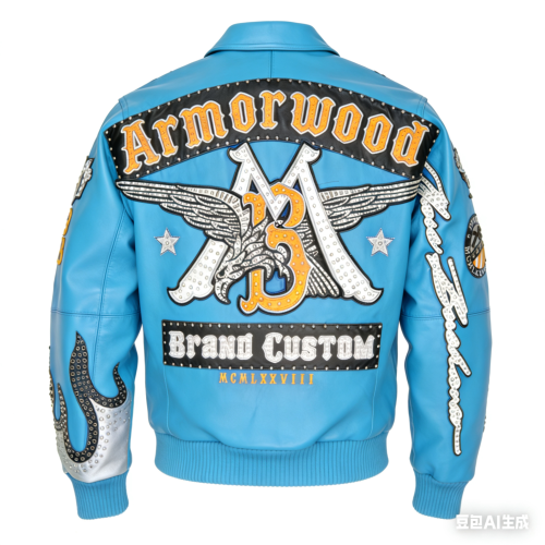 OEM Lambskin Applique Embroidery Rhinestone Varsity Leather Jacket  Manufacturer