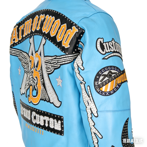 OEM Lambskin Applique Embroidery Rhinestone Varsity Leather Jacket  Manufacturer