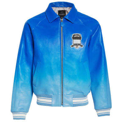 Custom Men's Lambskin Ombre Leather Aviator Jackets OEM Embroidery Varsity Jacket Manufacturer