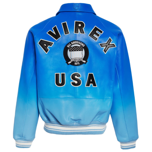 Custom Men's Lambskin Ombre Leather Aviator Jackets OEM Embroidery Varsity Jacket Manufacturer