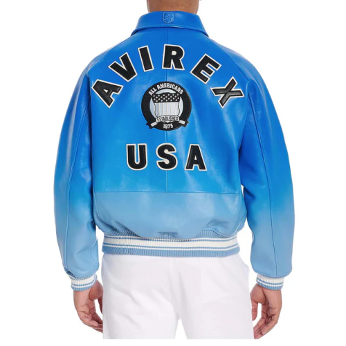 Custom Men's Lambskin Ombre Leather Aviator Jackets OEM Embroidery Varsity Jacket Manufacturer