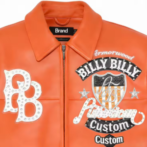 OEM Embroidered Leather Bomber Jacket Custom Men's 100% Lambskin Leather Hip Hop Streetwear