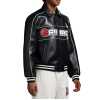 Custom Men's Lamb Leather Basketball Varsity Jacket High Street Genuine Leather Jackets Outwear OEM Support