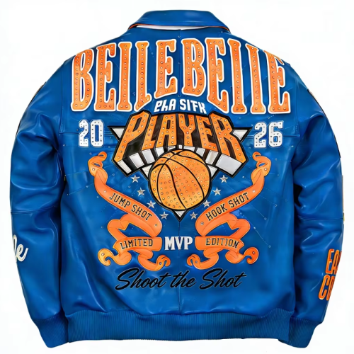 2026 Factory OEM Men's Luxury Applique Baseball Player Leather Varsity Jacket Custom Rhinestone Lambskin Leather Bomber Jacket