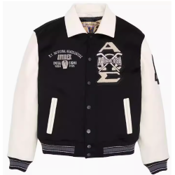 Custom Lambskin Leather Men's Streetwear Varsity Jacket High Quality Letterman Jacket Manufacturer