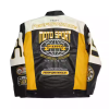 Custom Emboridery Design Men's Leather Racing Jacket Manufacturer OEM Applique Logo Leather Biker Jacket