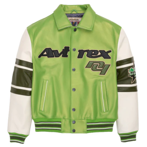 Custom Men's Casual 3D Embroidered Outwear Sheepskin Leather Varsity High Street Jacket Manufacturer