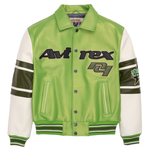 Custom Men's Casual 3D Embroidered Outwear Sheepskin Leather Varsity High Street Jacket Manufacturer