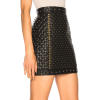 OEM Women Genuine Leather Skirts Wholesale Custom Studded Quilted Black Lambskin Leather Mini Skirt Manufacturer