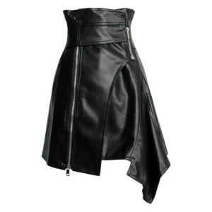 OEM Women Genuine Leather Skirts Wholesale Custom Studded Quilted Black Lambskin Leather Mini Skirt Manufacturer