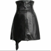 OEM Women Genuine Leather Skirts Wholesale Custom Studded Quilted Black Lambskin Leather Mini Skirt Manufacturer