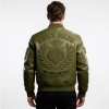 Custom Men's Cowhide Varsity Jacket Embroidery Chenile Patch OEM Embossed Leather Bomber Jacket