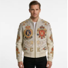 Custom Luxury Embroidered Sheepskin Bomber Jacket | Premium Genuine Leather Outerwear for Men