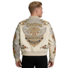 Custom Luxury Embroidered Sheepskin Bomber Jacket | Premium Genuine Leather Outerwear for Men