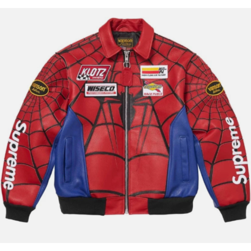 Leather Garments Manufacturer Custom Men's  Leathers Spider Cowhide  Bomber Jacket