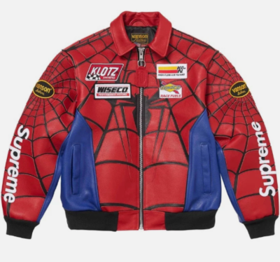 Leather Garments Manufacturer Custom Men's  Leathers Spider Cowhide  Bomber Jacket