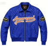 Manufacturer OEM Applique Embroidery Varsity Jacket for Men Streetwear Custom Lambskin Rhinestone Leather Bomber Jacket