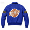 Manufacturer OEM Applique Embroidery Varsity Jacket for Men Streetwear Custom Lambskin Rhinestone Leather Bomber Jacket