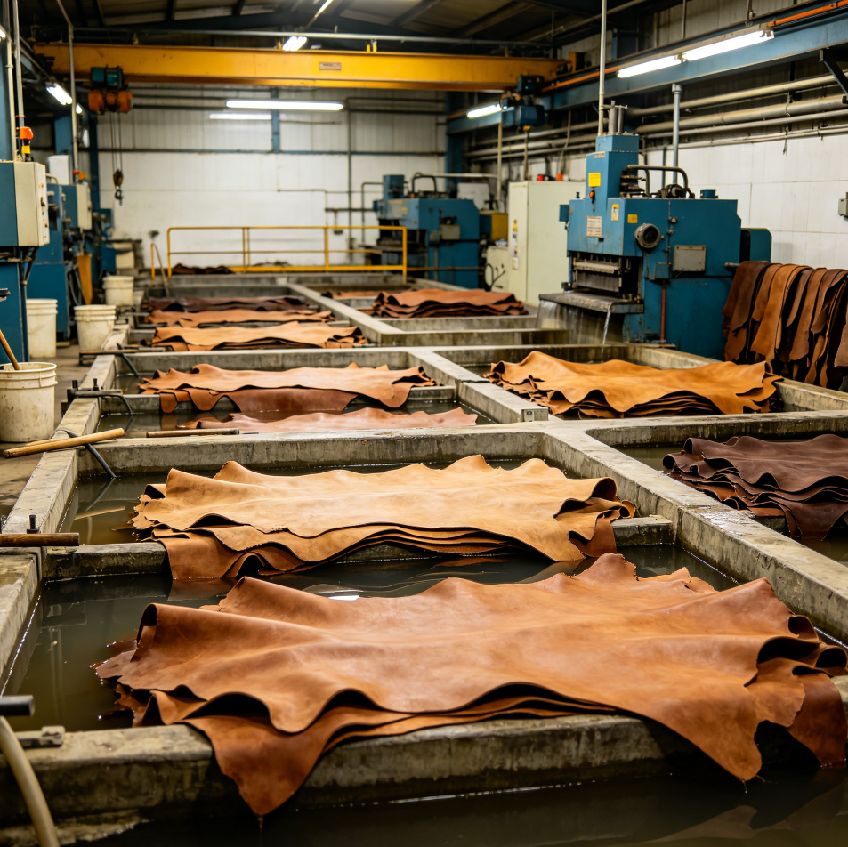 Premium cowhide lambskin raw material tanning process for men leather jacket