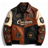 Leather Garments Manufacturer Custom Men's Leathers Spider Cowhide Bomber Jacket