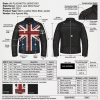 OEM Men's Distressed Leather Biker Jacket Custom Vintage UK Flag Printed Motorcycle Coat