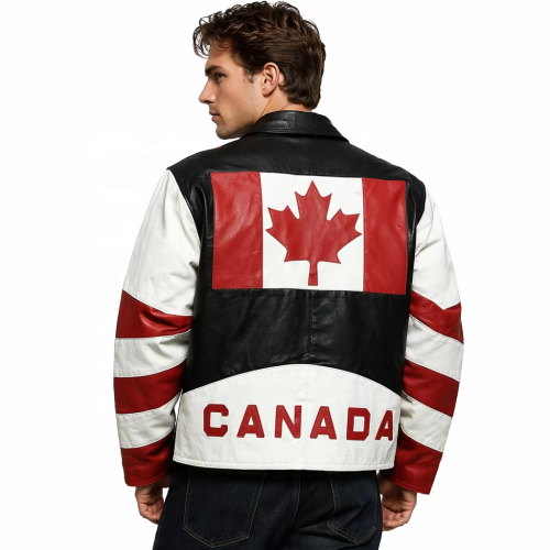 OEM Biker Jacket Manufacturer Custom Men's Vintage CA Flag Applique Embroidery Leather Bomber Jacket