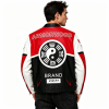 OEM Men's Contrast Leather Racing Jacket Custom Embossed Applique Embroidery Biker Jacket for Men