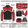 OEM Men's Contrast Leather Racing Jacket Custom Embossed Applique Embroidery Biker Jacket for Men
