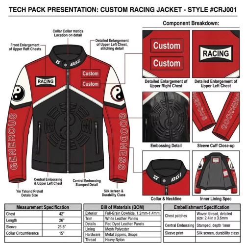 OEM Men's Contrast Leather Racing Jacket Custom Embossed Applique Embroidery Biker Jacket for Men