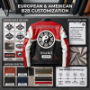 OEM Men's Contrast Leather Racing Jacket Custom Embossed Applique Embroidery Biker Jacket for Men