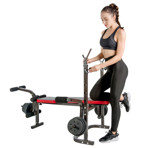 Height adjustable body exercise weight bench
