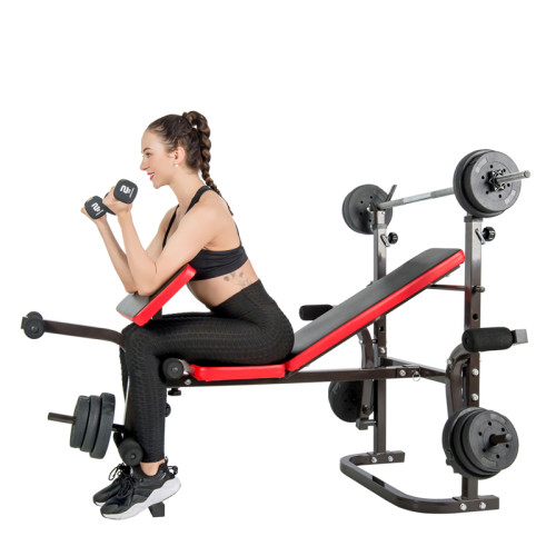 Height adjustable body exercise weight bench home gym