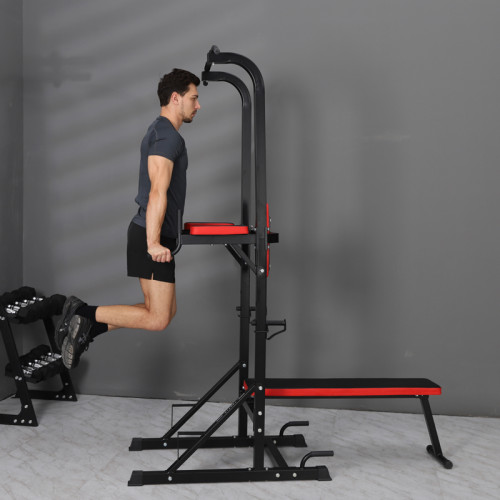 Power Tower Dip Station Pull Up Bar Station con fabricante de banco, gimnasio en casa multifunción