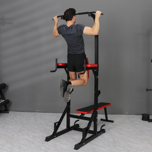 Power Tower Dip Station Pull Up Bar Station con fabricante de banco, gimnasio en casa multifunción