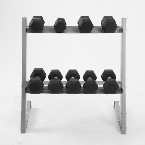SISTERUNION 2 Tier Dumbbell Rack with Reverse Installation, Weights Plates Kettlebells Weight Sets Stand, Adjustable Dumbbell Holder Storage for Home Gym (Rack Only)