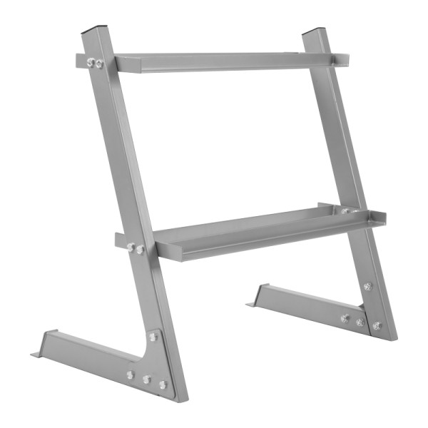 SISTERUNION - Soporte para mancuernas de 2 niveles con instalación inversa, placas de pesas, pesas rusas, juegos de pesas, soporte ajustable para mancuernas, almacenamiento para gimnasio en casa (solo estante)