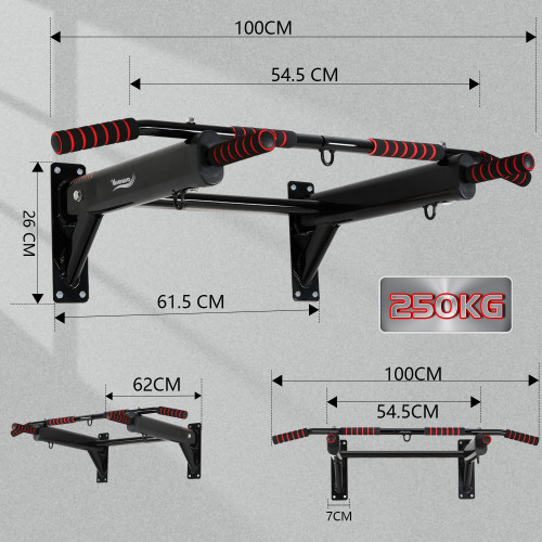 Fixed to the Wall Horizontal Steel Home Indoor Gym Pull-Up Bar