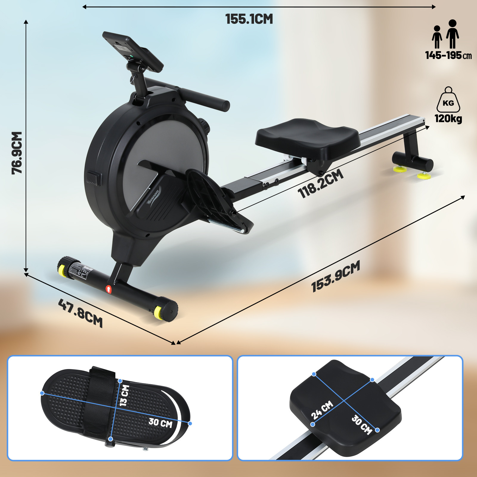 magnetic rowing machine
