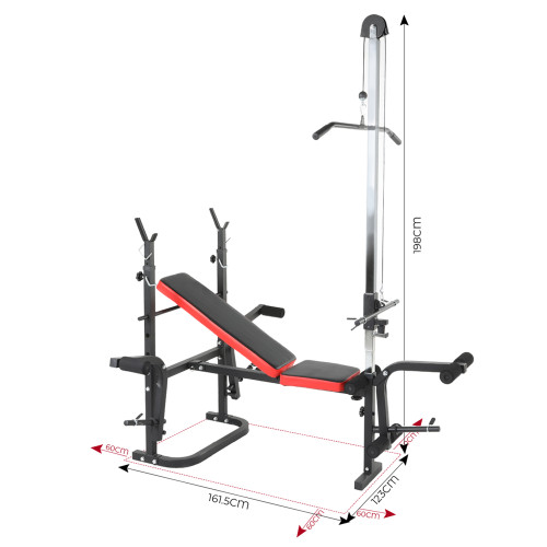 Height adjustable body exercise weight bench home gym