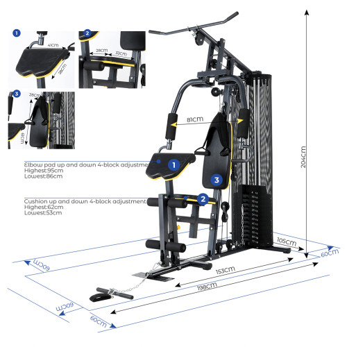 Multifunction One Station Steel Fitness Exercise Home Gym Equipment