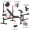 Height adjustable body exercise weight bench home gym