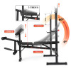 Height adjustable body exercise weight bench home gym
